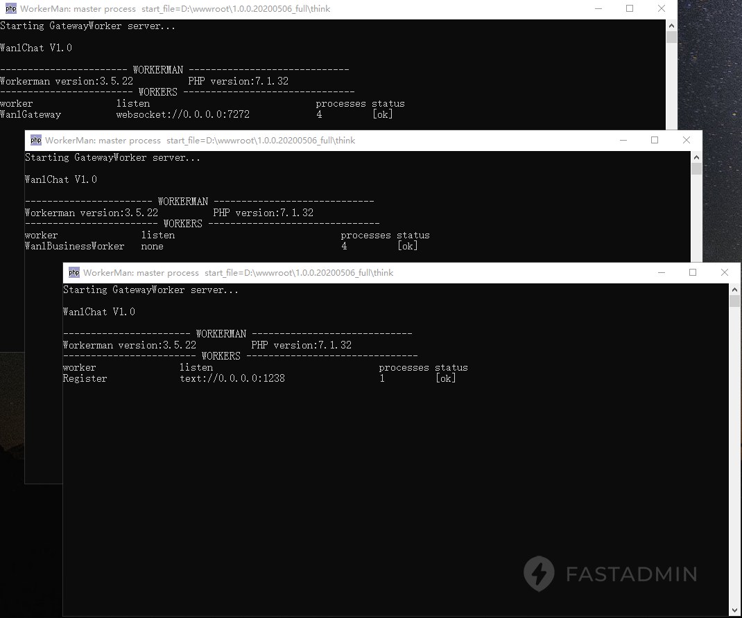 弹出三个窗口,且无报错、闪退,则开启成功